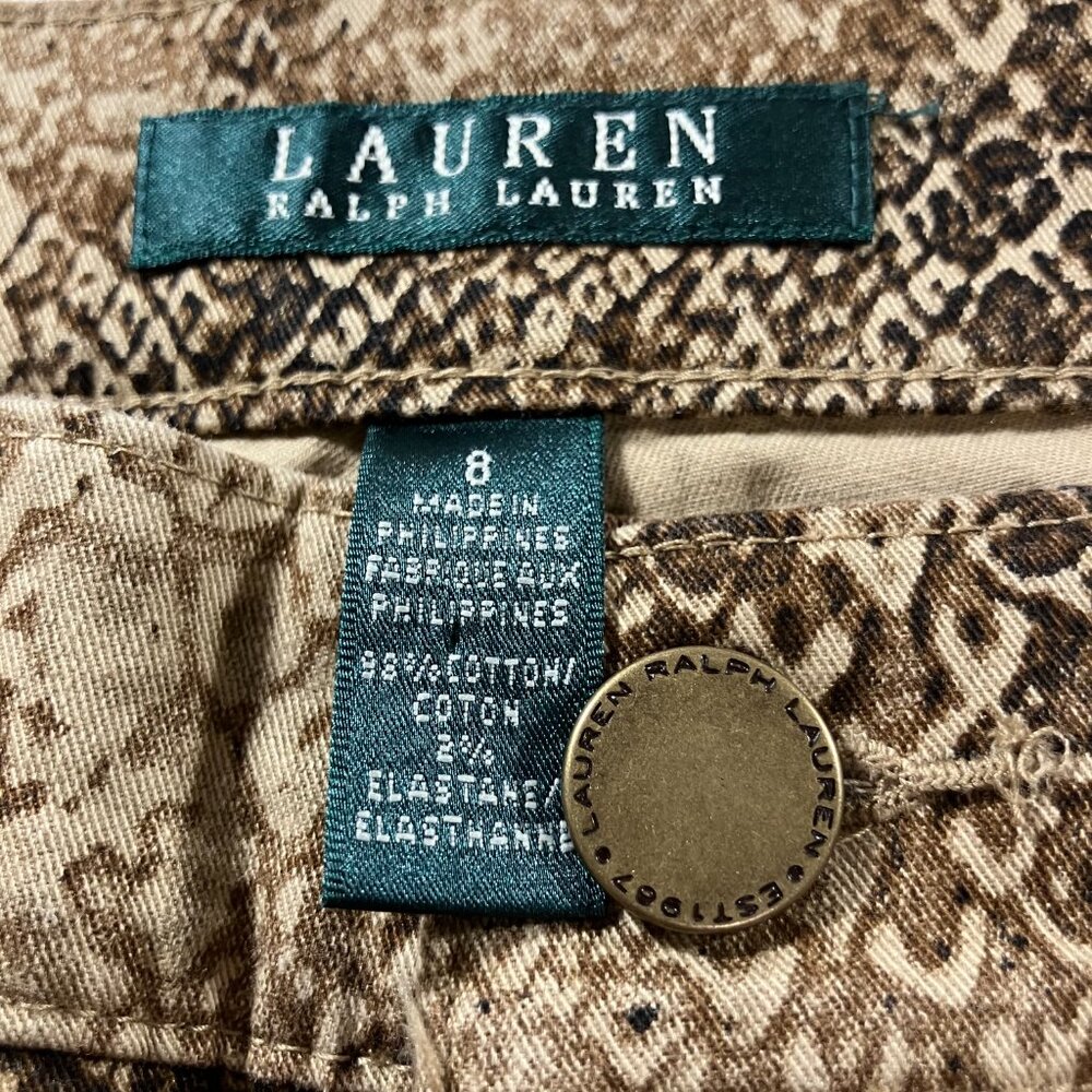 Lauren Ralph Lauren Snakeskin Print Jeans Size 8 - Picture 2 of 6